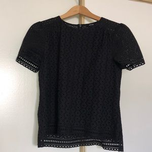 ME+EM black lace blouse - zip at neck - size 10